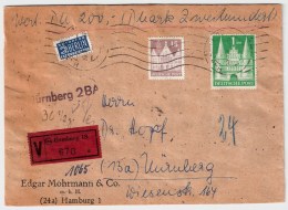 Bizone, 1951, Wert-Brief, Portogerecht , #3093 - Storia Postale