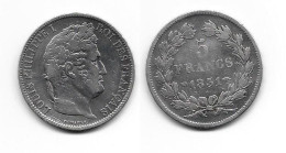 LOUIS - PHILIPPE I . 5 FRANCS . 1831 BB . ( STRASBOURG ). TRANCHE EN CREUX . - 5 Francs