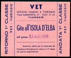 VET Viareggio, Gita All`Isola D`ELBA, 17.8.1955, 1 Classe - Europe