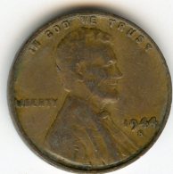 Etats-Unis USA 1 Cent 1944 S KM 132 - 1909-1958: Lincoln, Wheat Ears Reverse