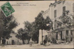 France - Carte Postale Circule 1912 - Montcuq - Place De La Republique - 2/scans - Montcuq