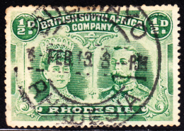 Rhodesia 1910 Mary & KGV 1/2p Used Perf 15. Scott 101b. - Sonstige & Ohne Zuordnung