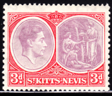 St. Kitts KG6 3d Perf 13 X 11-1/2. Scott 84a. MH. - St.Christopher-Nevis-Anguilla (...-1980)