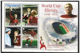 Gibilterra/Gibraltar: Bobby Moore, Foglietto, Block, Bloc - 2002 – Corea Del Sud / Giappone