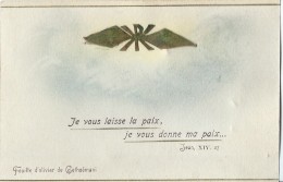 Image Pieuse/Je Vous Laisse La Paix, Je Vous Donne Ma Paix/Feuille D'Olivier De GETHSEMANI//vers 1900   CAN195 - Religion & Esotérisme