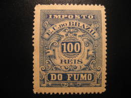 100 Reis Imposto Do FUMO Revenue Fiscal Tax Postage Due Official Brazil Brasil - Impuestos