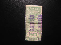 50 Reis Consumo Revenue Fiscal Tax Postage Due Official Brazil Brasil - Strafport