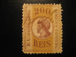 200 Reis Thesouro Nacional Revenue Fiscal Tax Postage Due Official Brazil Brasil - Strafport