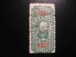 200 Reis Imperio Sello Revenue Fiscal Tax Postage Due Official Brazil Brasil - Strafport