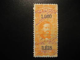 1000 Reis Imperio Sello Revenue Fiscal Tax Postage Due Official Brazil Brasil - Strafport