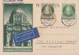 Berlin Karte Luftpost Mif Minr.82,83 Berlin 25.2.52 - Lettres & Documents