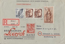Rhld.-Pf. R-Brief Mif Minr.1, 2x 2, 15 Mainz 28.10.47 - Sonstige & Ohne Zuordnung