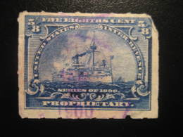 1898 PROPRIETARY 5/8 Cent Battleship Battleships Ship Militar Revenue Fiscal Tax Postage Due Official USA - Fiscali