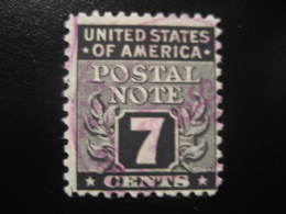 Postal NOTE 7 Cents Revenue Fiscal Tax Postage Due Official USA - Revenues