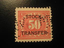 STOCK TRANSFER DOCUMENTARY 50 Cents Revenue Fiscal Tax Postage Due Official USA - Revenues