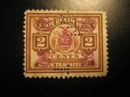 2 NEW YORK Stock Transfer Tax 2 Cents Revenue Fiscal Tax Postage Due Official USA - Revenues