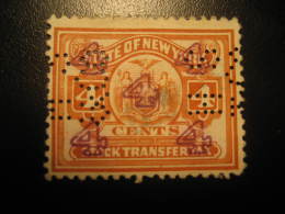 NEW YORK Stock Transfer Tax 4 Cents Revenue Fiscal Tax Postage Due Official USA - Fiscale Zegels