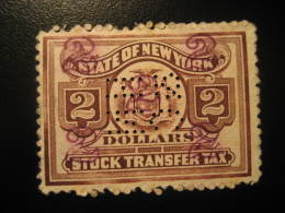 NEW YORK Stock Transfer Tax 2 Dollars Revenue Fiscal Tax Postage Due Official USA - Revenues