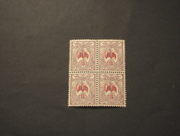 NOUVELLE CALEDONIE - 1922 UCCELLO Sopr.0,05, In Quartina(block Of Four) - NUOVI(++) - Usados