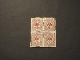 NOUVELLE CALEDONIE - 1922 UCCELLO Sopr.0,05, In Quartina(block Of Four) - NUOVI(++) - Used Stamps