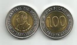 Ecuador 100 Sucres 1997. UNC Bimetallic - Ecuador