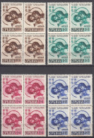 Germany Occupation Of Serbia - Serbien 1942 Mi#62-65 Blocks Of Four, Mint Never Hinged - Occupation 1938-45