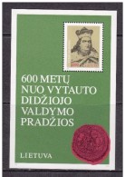 LOTE 1420   ///  (C050)    LITUANIA 1992   MICHEL Nº: Block 3**MNH  ///  CATALOG./COTE: 2,00€ - Litauen