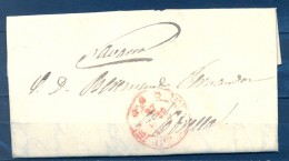 1848 , CUENCA , CARTA CIRCULADA A CORELLA , BAEZA EN ROJO. - ...-1850 Voorfilatelie