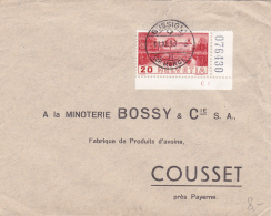 BIT : No  211 Avec Tabs Sur Lettre De La Minoterie Bossy &amp; Cie S.A. Proprement Oblitéré BUSSIGNY Le 11.XI.33 - Officials