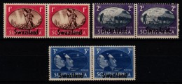 Swaziland 1945  MiNr. 38/ 43  **/ Mnh ;  Siegreiche Beendigung Des II. Weltkrieges;   3 Zusammendrucke - Swaziland (...-1967)