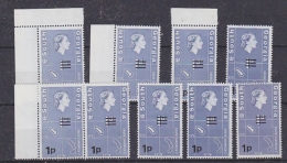 South Georgia 1977 Decimal Surcharges 1p On 1d 9x   ** Mnh (27767) - Géorgie Du Sud