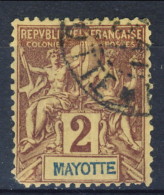 Mayotte 1892 - 99  N. 2 C. 2 Lilla Bruno Su Paglia Usato Catalogo € 1.80 - Other & Unclassified