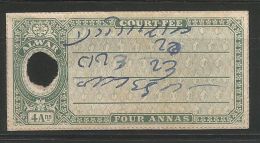 ALWAR State 4 Annas Court Fee Revenue  India Indien Fiscaux Inde, Light Green - Alwar