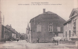 LIFFOL Le GRAND La Rue De L'Eglise, La Fontaine Et Le Bureau De Poste - Liffol Le Grand