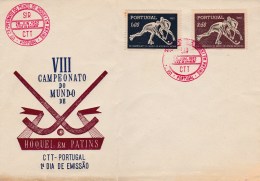 VIII Campeonato Do Mundo De HOQUEL Em PATINS . 1 Dia De Emissao 28 Jun 1952. PORTUGAL. - Storia Postale