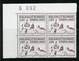 Greenland 1986 Art Scenes Of Daily Life In The Thule District In 1900; Collage Of Aninaaq, Mi 167 Margin Bloc, MNH(**) - Neufs