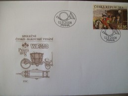 Czech Republic FDC Topic Post Coach Between Prague And Vienna For Int. Philatelic Exhibition Praga 2008 And WIPA08 2008 - FDC