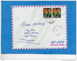 MARCOPHILIE-lettre Dahomey-cad Porto Novo -1958-2-stamp AOF-N°68 Fleurs - Pour FRANCE - Briefe U. Dokumente