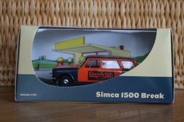 Modèle Réduit Métal + Fiche Technique - SIMCA 1500 BREAK - Eligor - 1/43 - Publicité Pneus Goodrich - Eligor