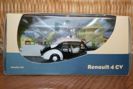 Modèle Réduit Métal + Fiche Technique - RENAULT 4 CV - Eligor - 1/43 - Police - Eligor