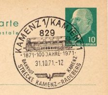 LOKOMOTIVE Kamenz 1971 Auf DDR P 75  Postkarte - Machine Stamps (ATM)