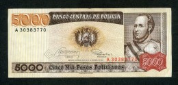 BOLIVIA BILLETES 1984: "5000 PESOS BOLIVIANOS" - Bolivien