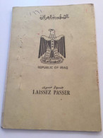 IRAQ (LP) Passport Passeport Reisepass REVENUES Issued In Bonn/Germany - Historical Documents