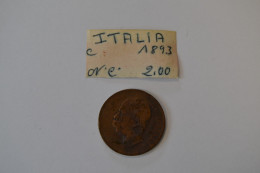 Italia Cent. 10 1893 Rame - 1878-1900 : Umberto I.
