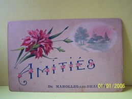 MAROLLES-LES-BRAULTS (SARTHE) CARTE FANTAISIE. AMITIES DE........ - Marolles-les-Braults