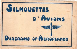 Silhouettes D'Avions,Diagrams Of Aeroplanes.vers 1915.in-8 Oblong.24 Pages.18 Planches.broché.bon état. - Aerei