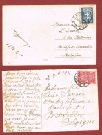 2 Postkaarten 1935 & 1937  Kaunas Belgë - Lituania