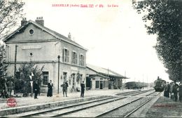 N°49036 -cpa Dienville (10) -la Gare- - Gares - Avec Trains