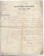 Démarche Garde  Nationale /Warennes/ Ministére De L'Intérieur/Préfecture Du NordCitoyen-Maire/Lille /Nord/ 1848   DIP207 - Diplômes & Bulletins Scolaires