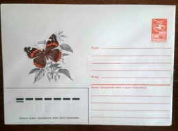 RUSSIE-URSS Papillons, Butterflies, Mariposas, SCHMETTERLINGE. Entier Postal Neuf Emis En 1985 (4) - Vlinders